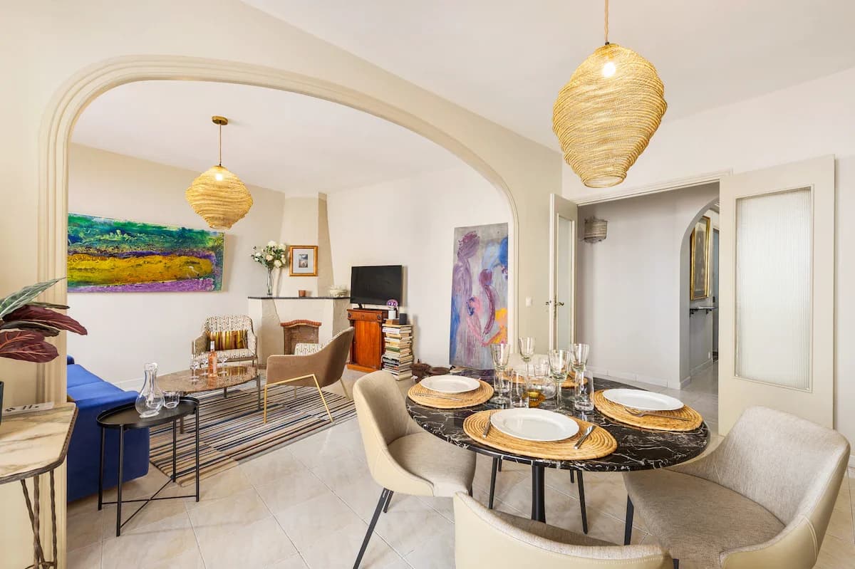 Sun-lit Madrid apartment interior. Everlease operated unit