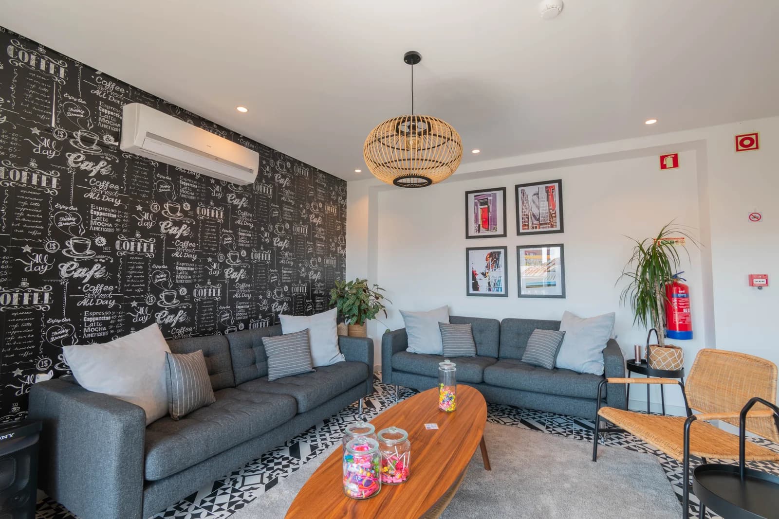 Sun-lit Madrid apartment interior. Everlease operated unit